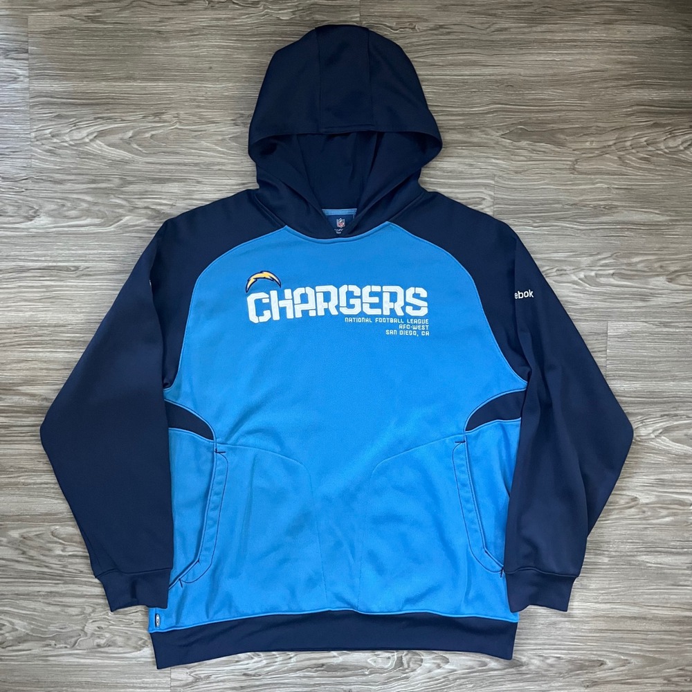 Reebok NFL On Field San Diego Chargers Hoodie Blue Mens XL Sweatshirt